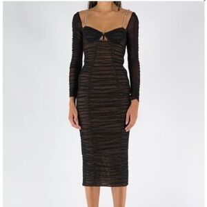 Self portrait black midi dress